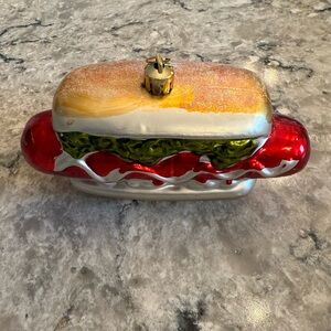 Hotdog Christmas Ornament.